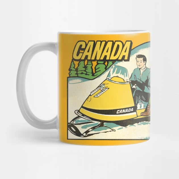 Vintage Canada Snowmobiling Tourist Travel Souvenir by darklordpug